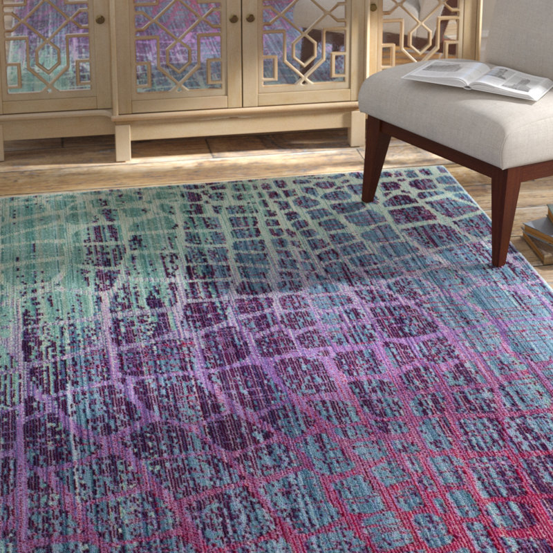 Bungalow Rose Tilburg Blue/Fuchsia Area Rug & Reviews Wayfair